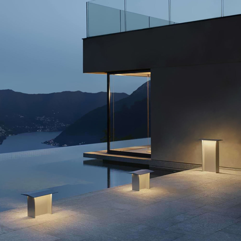 Solar Rectangular Outdoor Path Light | Grey/Black
