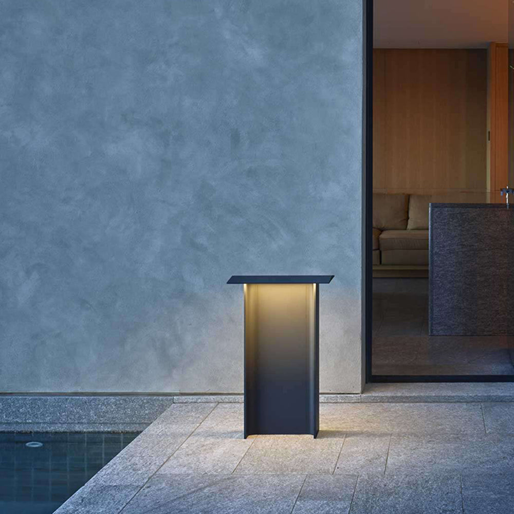 Solar Rectangular Outdoor Path Light | Grey/Black