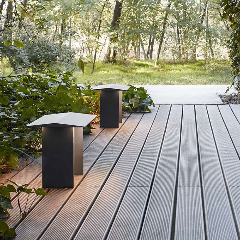 Solar Rectangular Outdoor Path Light | Grey/Black