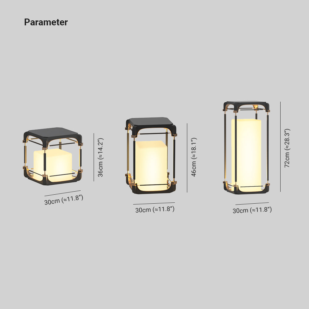 Ray Cuboid Outdoor Floor Lamp | 3 Sizes