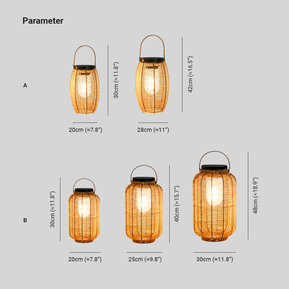 Ray Rattan Metal Floor Lamp | Model A/B