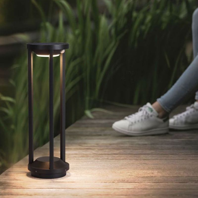 Solar Outdoor Bollard Light | Black | Motion Sensor