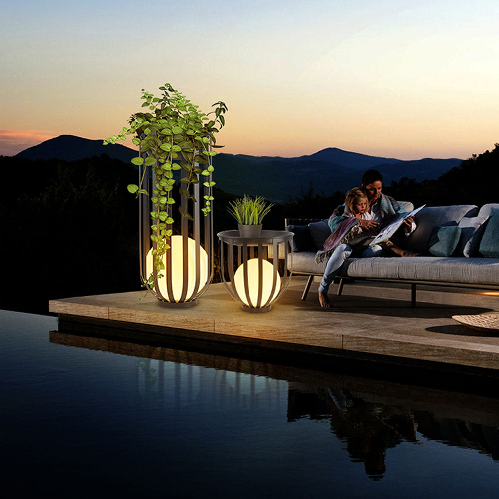 Ray Modern Globe Solar Floor Lamp | 3 Sizes