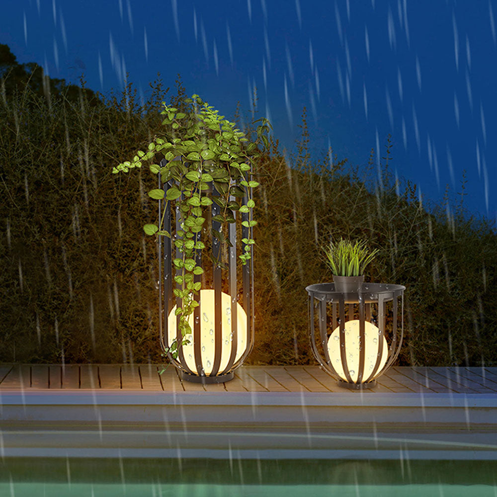 Ray Modern Globe Solar Floor Lamp | 3 Sizes