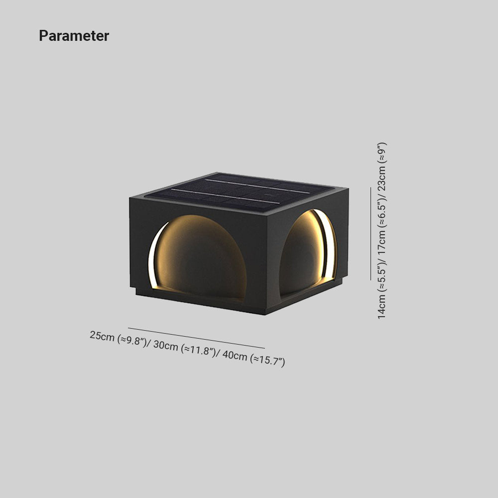 Solar Outdoor Pillar Lamp | Black