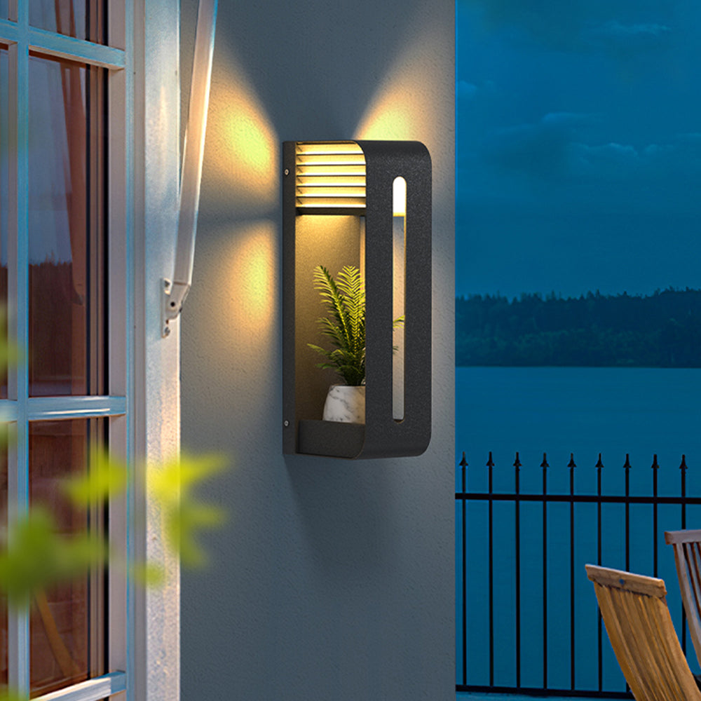 Rectangular Solar Outdoor Wall Lamp