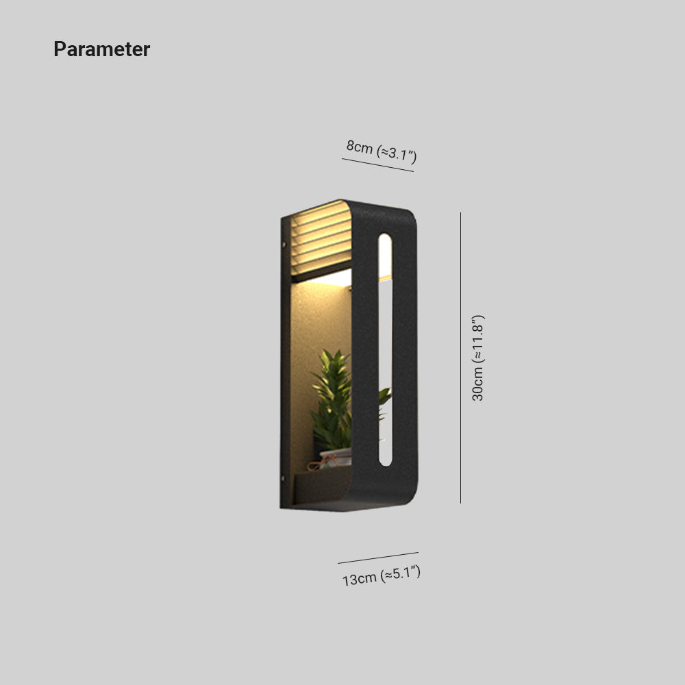 Rectangular Solar Outdoor Wall Lamp