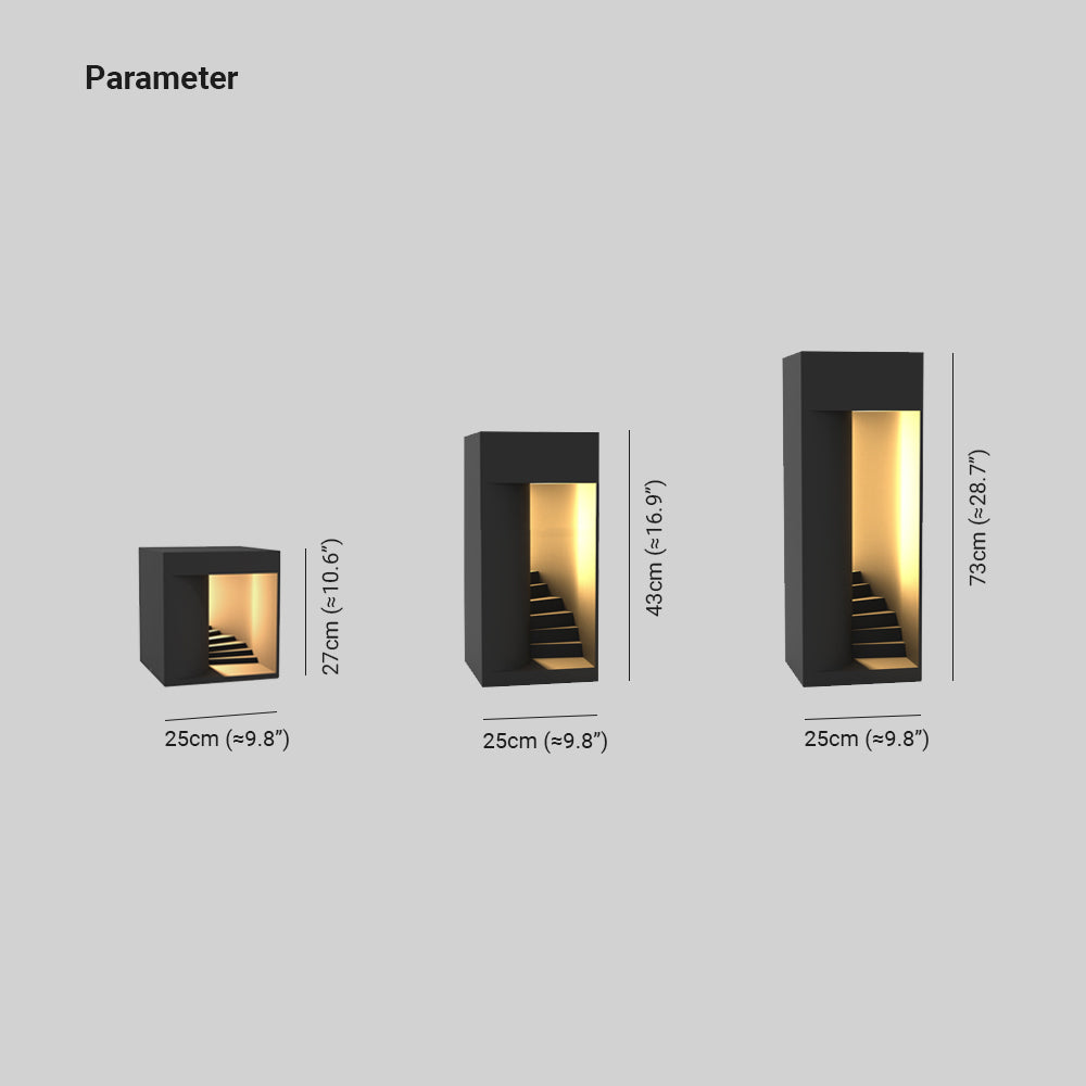 Waterproof Cuboid Outdoor Lamp | Solar