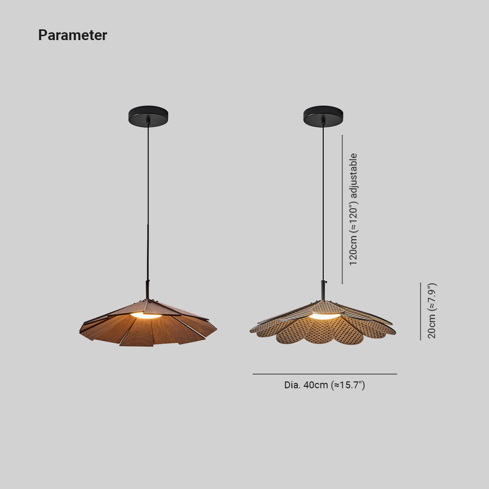 Ritta Vintage Wood Pendant Light | Model A/B | Wood/Walnut