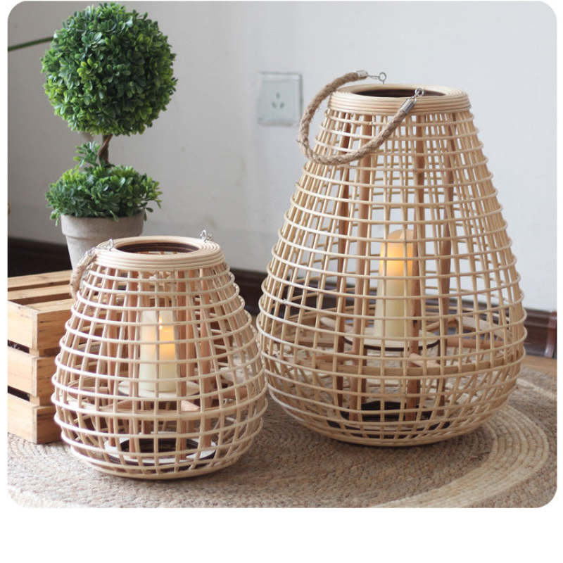 Ritta Wood & Rattan Floor Lamp | 3 Sizes
