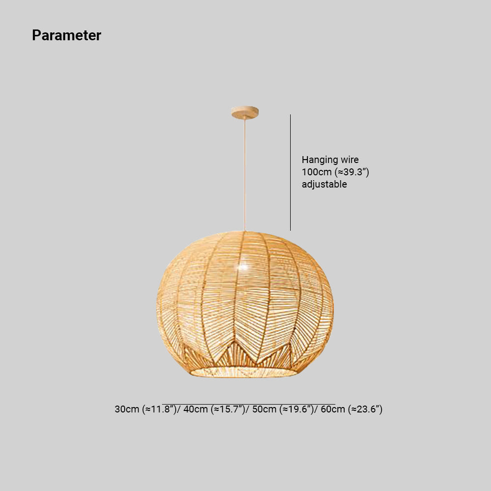 Ritta Round Rattan Pendant Light | 4 Sizes