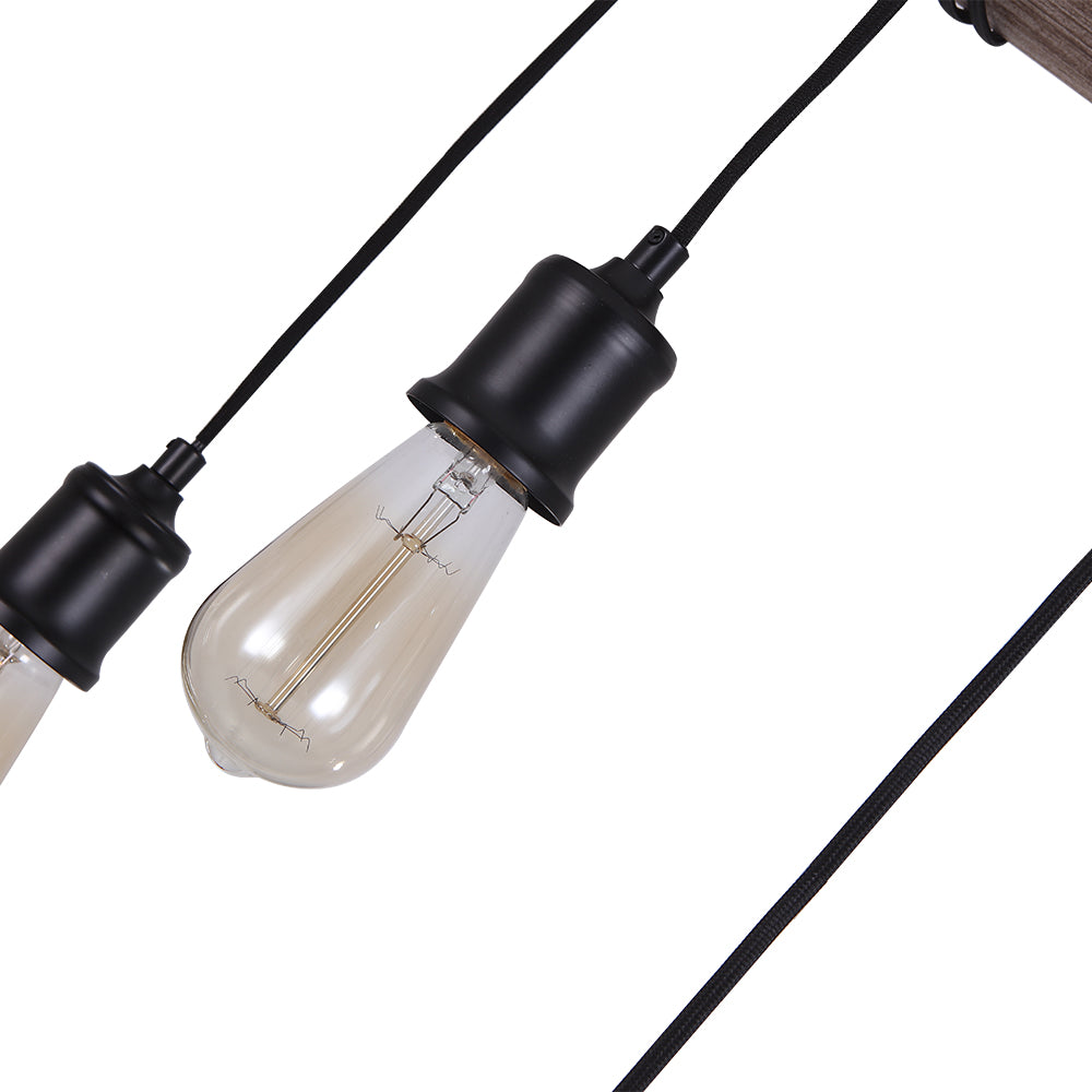 8-Light Rustic Wooden Farmhouse Light