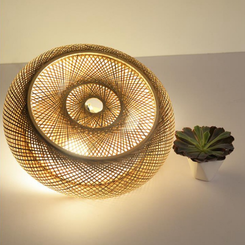 Handcrafted Rattan Flush Mount Ceiling Light, D40cm | Warm White LED | Energy-Saving, 100cm Wire