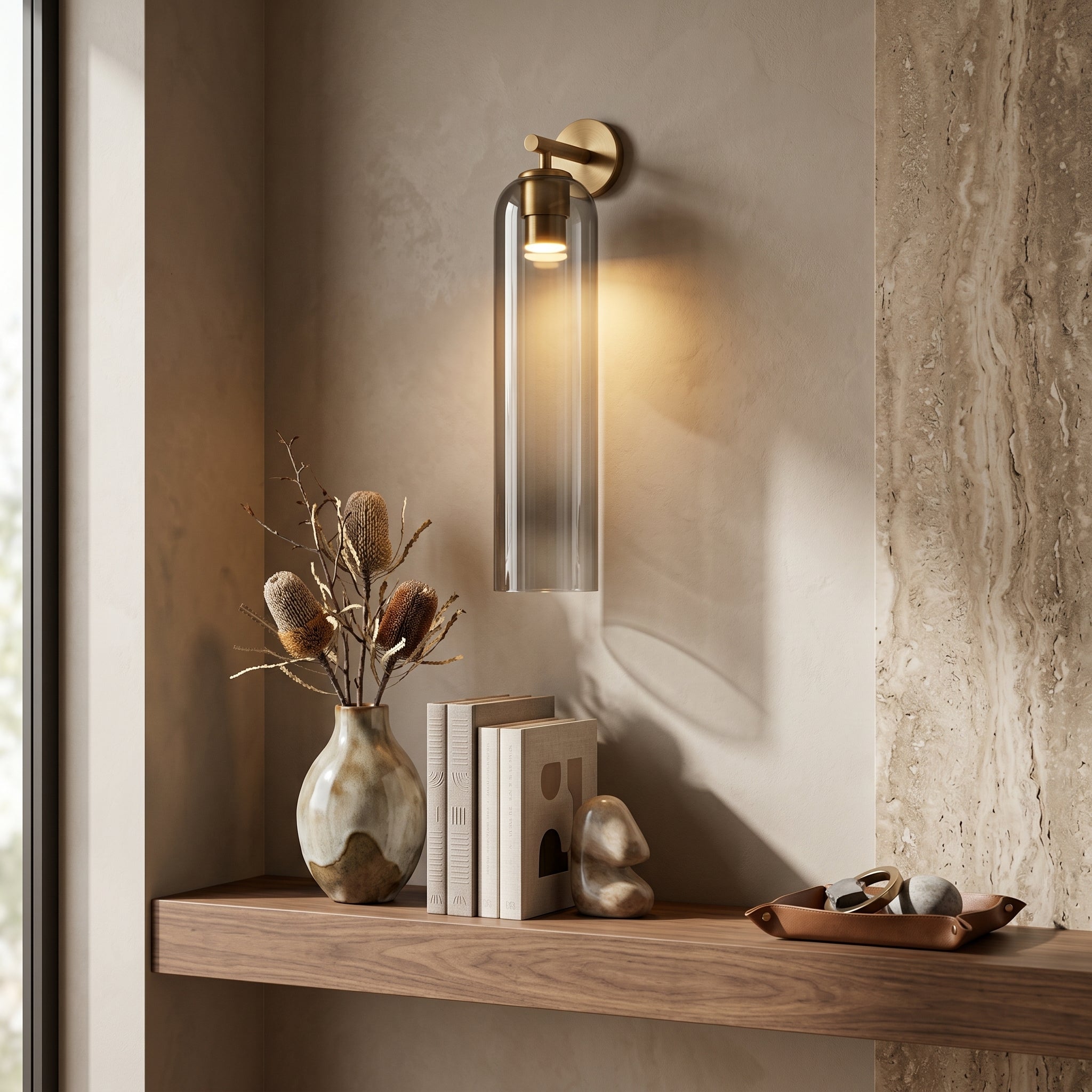 Sculptural Glass Wall Sconce | 3 Finishes