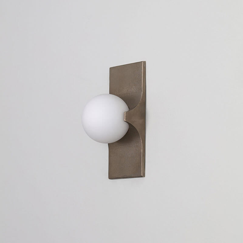 Sculptural Wall Sconce | Solid Brass & Glass Globe Light with Curved Arm Design | Elegant Illumination for Any Space 8