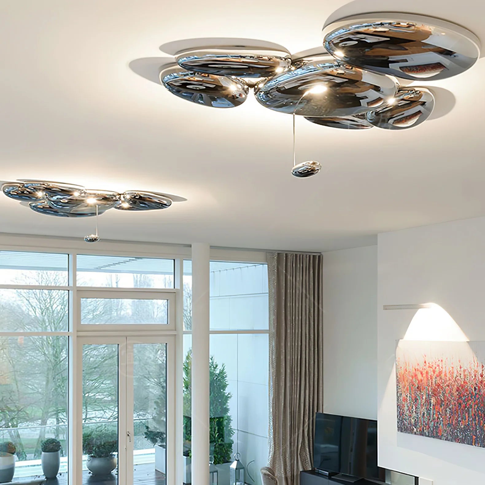 Alessio Cobblestone Metal Acrylic Chandelier detail