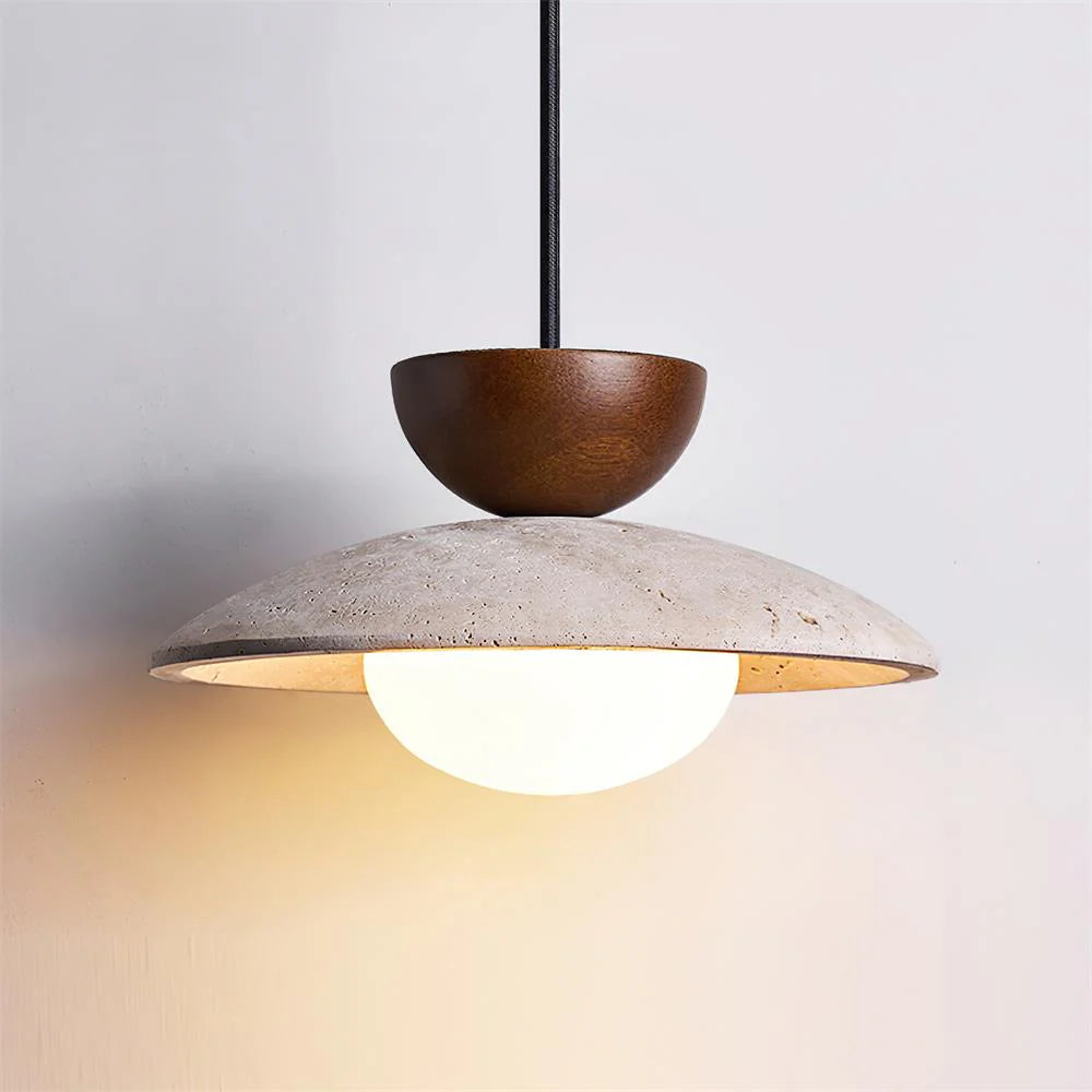 Zaid travertine pendant room setting