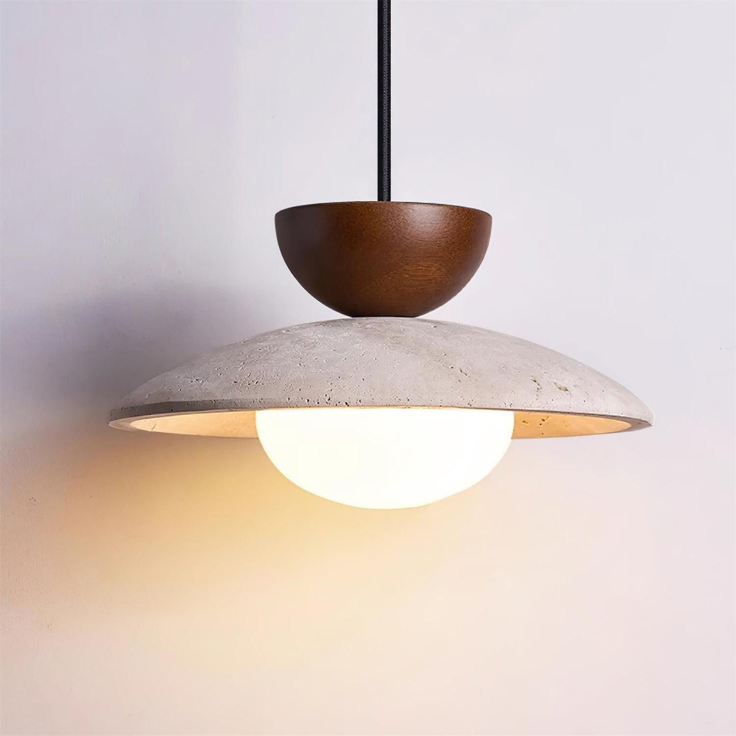 Tia | Natural Travertine Pendant Light with Adjustable Height | Unique Design for Warm Ambient Lighting 8