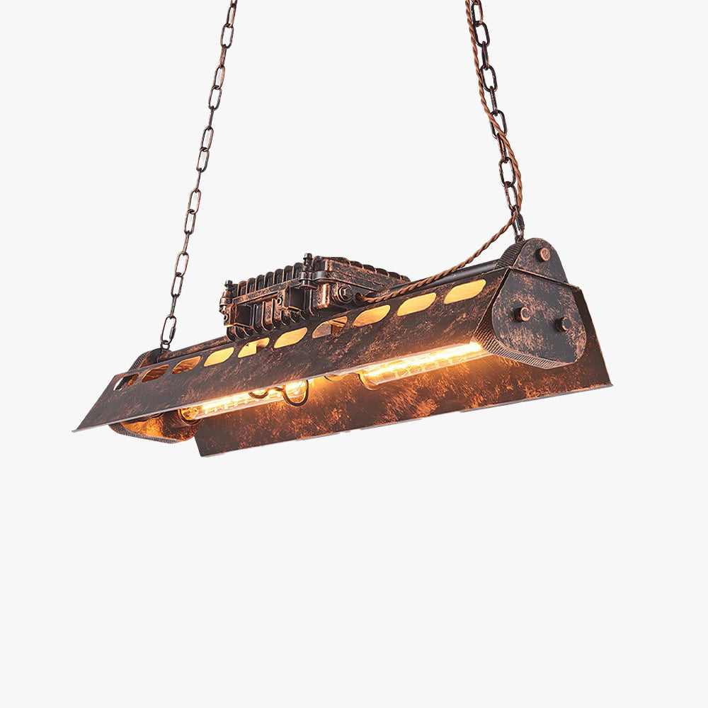 Alessio Antique Rust Color Metal Pendant Light