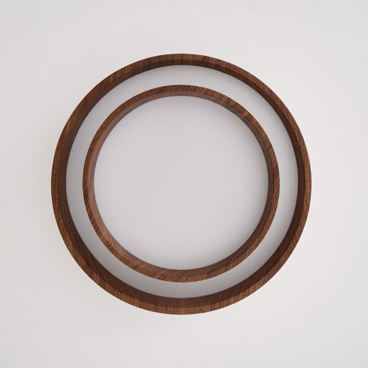 Muto Ceiling Light Double-Ring Walnut Color