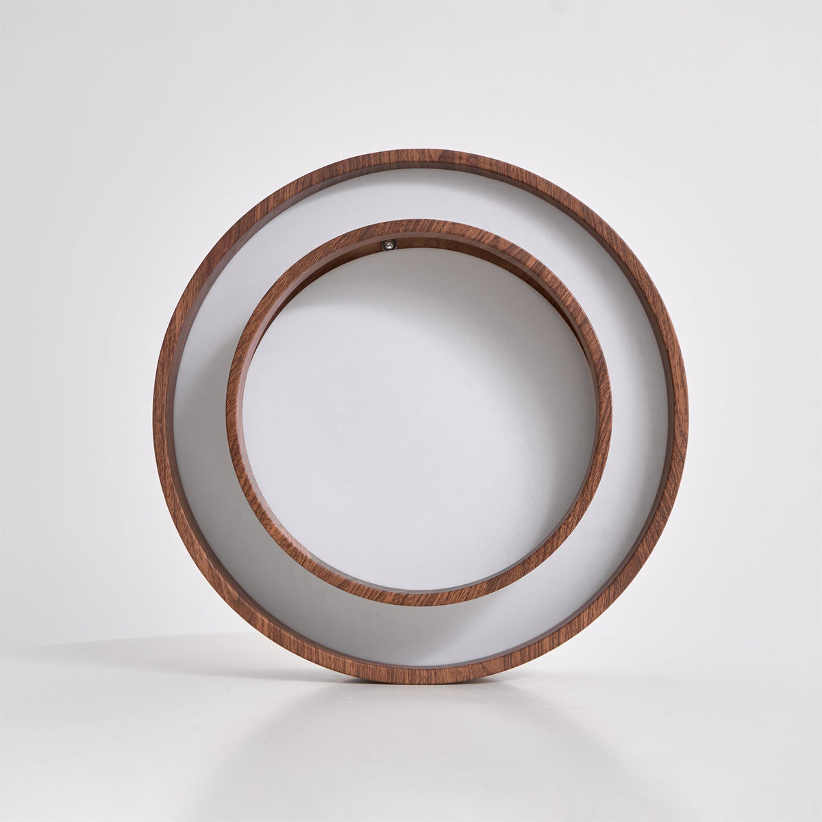 Muto Ceiling Light Double-Ring Walnut Color