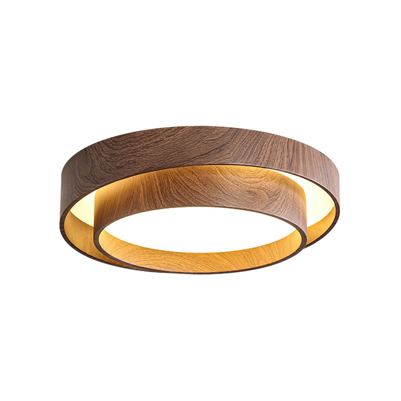 Muto Ceiling Light Double-Ring Walnut Color