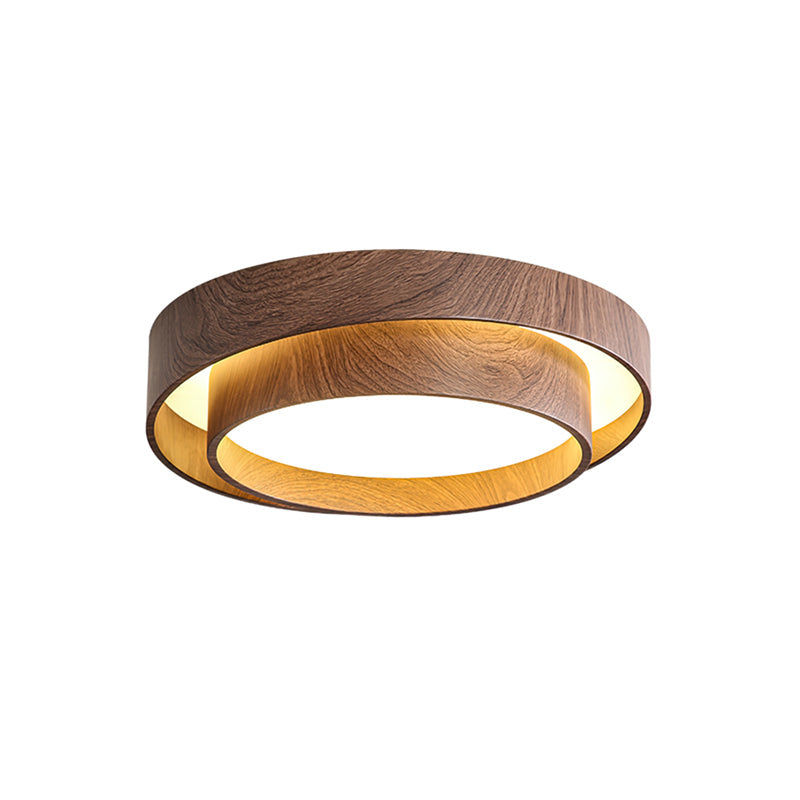 Muto Ceiling Light Double-Ring Walnut Color