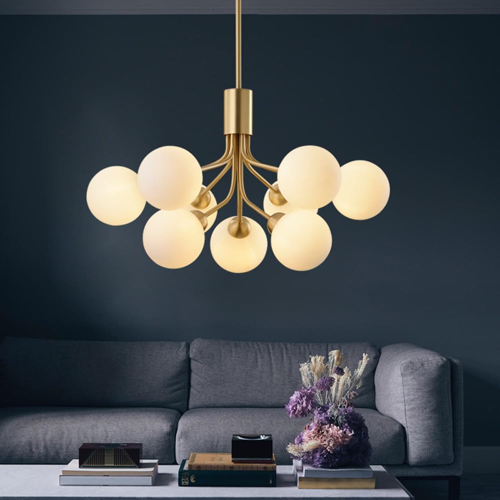 Valentina | Modern Chandelier Light with LED Technology & Unique Sputnik Design | Elegant Black or Gold Finish for Any Room