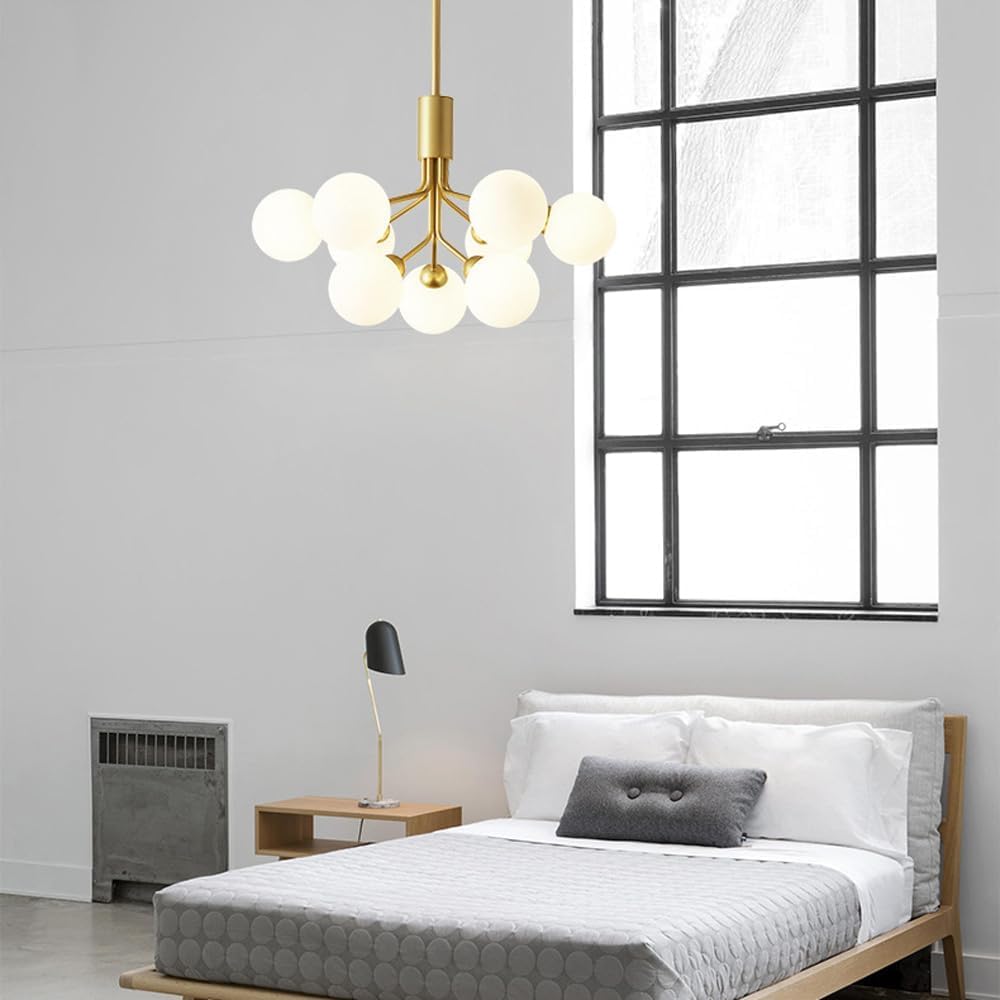 Valentina | Modern Chandelier Light with LED Technology & Unique Sputnik Design | Elegant Black or Gold Finish for Any Room