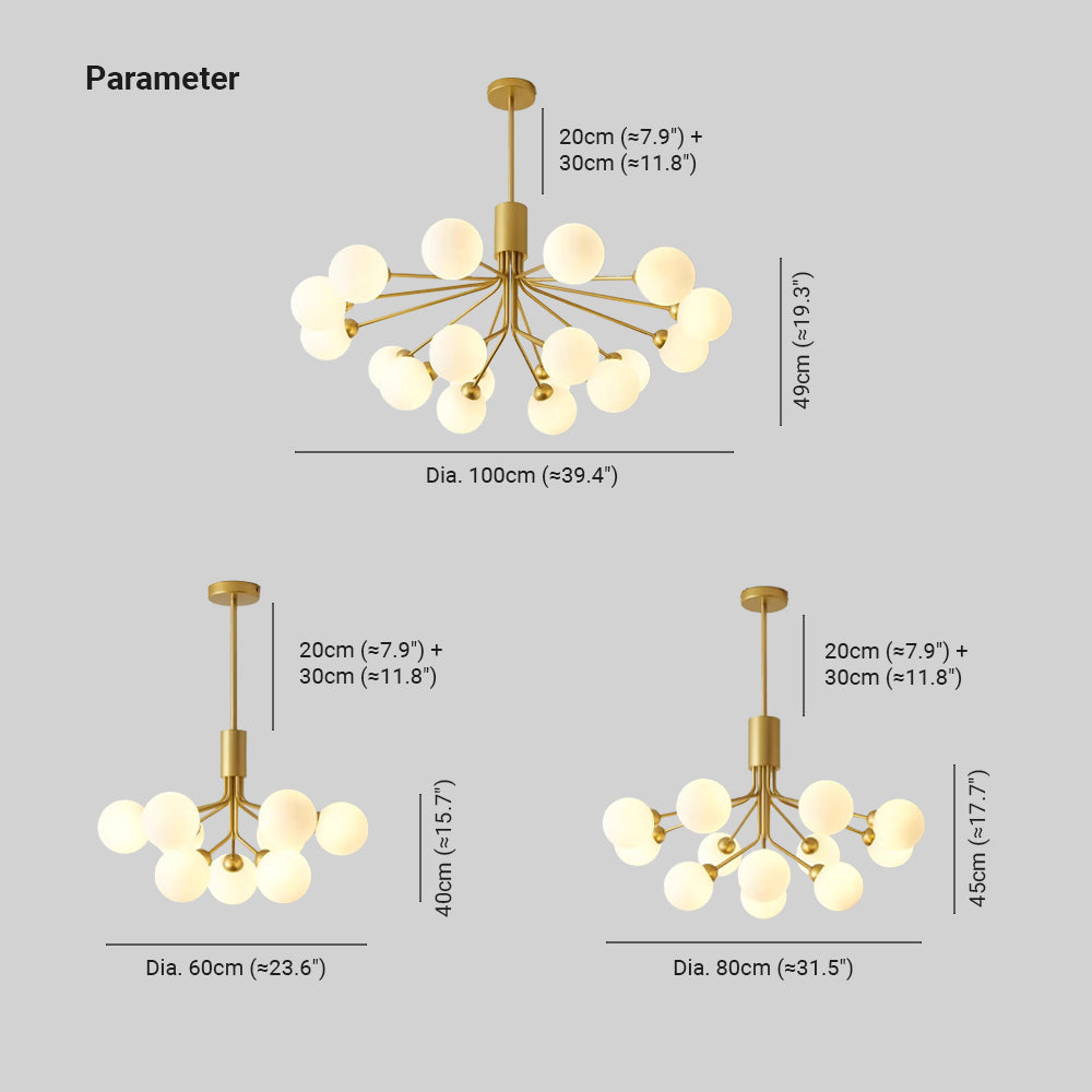 Valentina | Modern Chandelier Light with LED Technology & Unique Sputnik Design | Elegant Black or Gold Finish for Any Room
