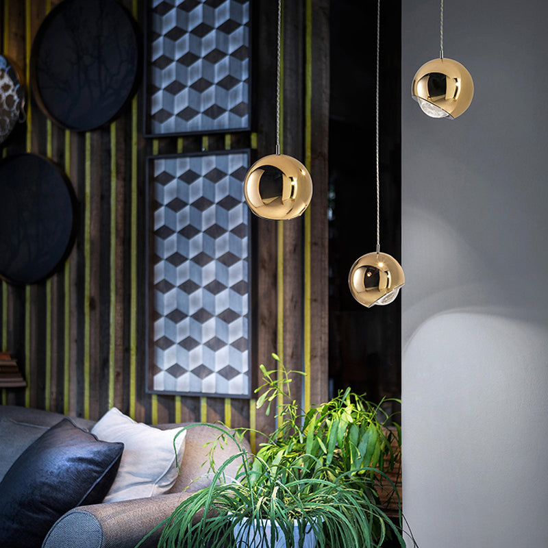 Valentina Spherical Metal & Acrylic Pendant Light | Dia12/15cm | Gold or Silver