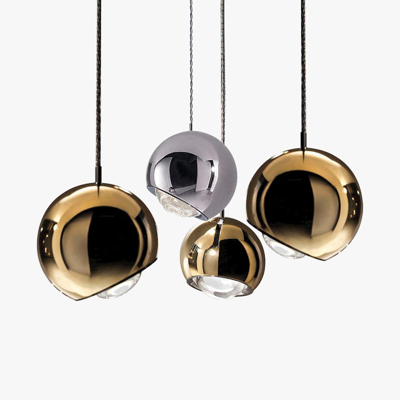 Valentina Spherical Metal & Acrylic Pendant Light | Dia12/15cm | Gold or Silver