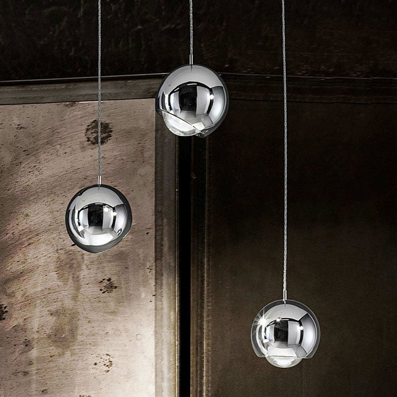 Valentina Spherical Metal & Acrylic Pendant Light | Dia12/15cm | Gold or Silver