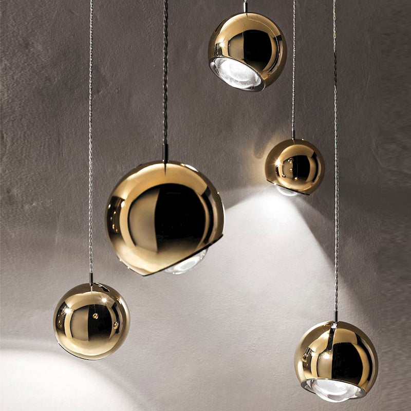 Valentina Spherical Metal & Acrylic Pendant Light | Dia12/15cm | Gold or Silver