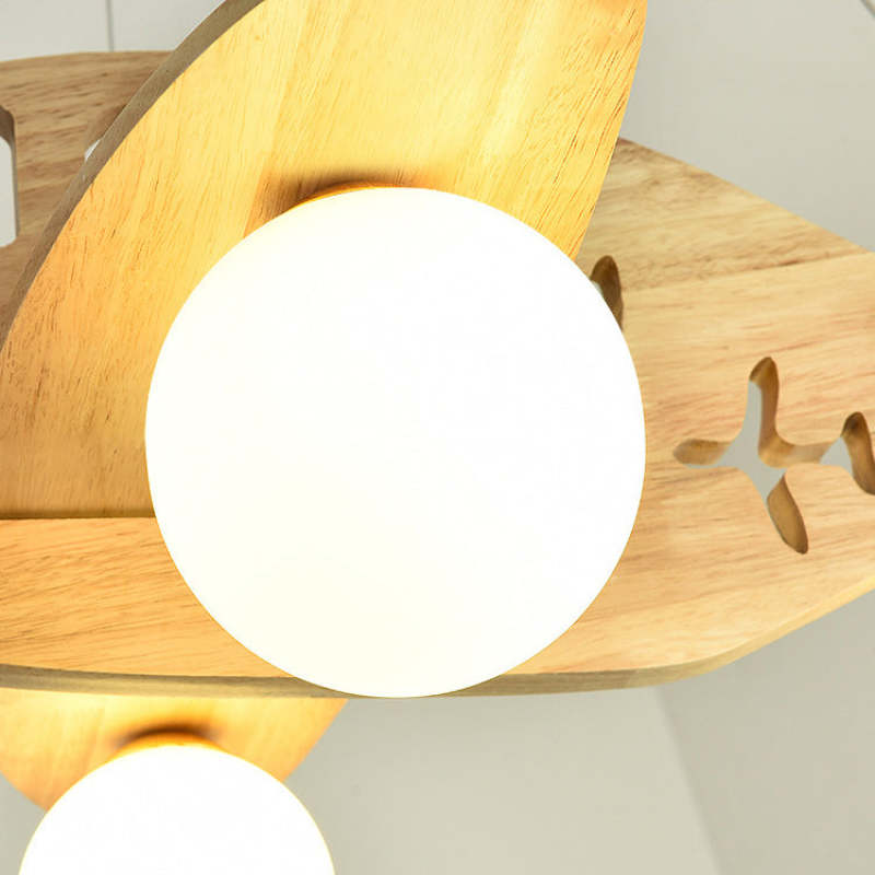 Vintage Airplane Wood Pendant Light | Warm/Cold White LED