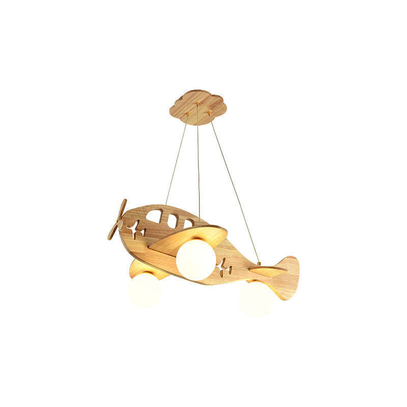 Vintage Airplane Wood Pendant Light | Warm/Cold White LED