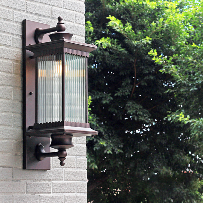 Vintage Rustic Outdoor Wall Light | Coffee