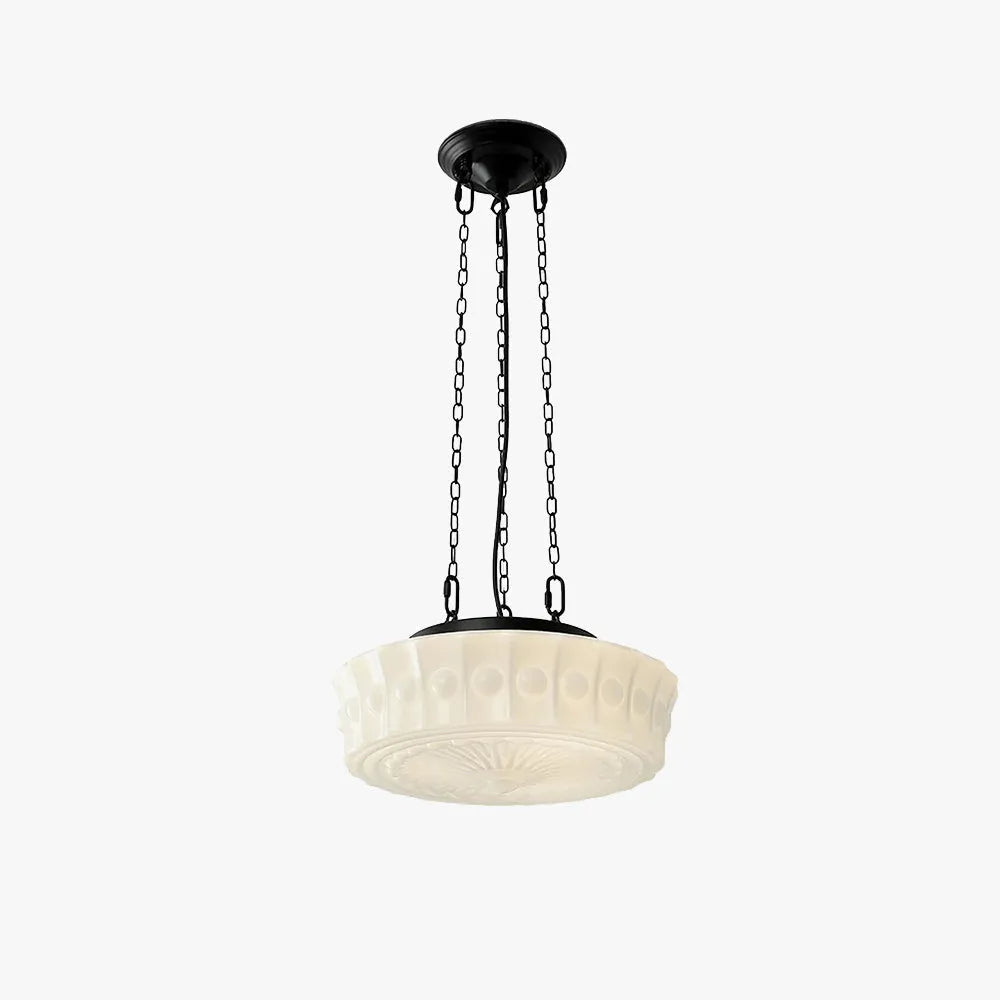 Valentina Vintage Dome Glass Pendant Light | White/Beige