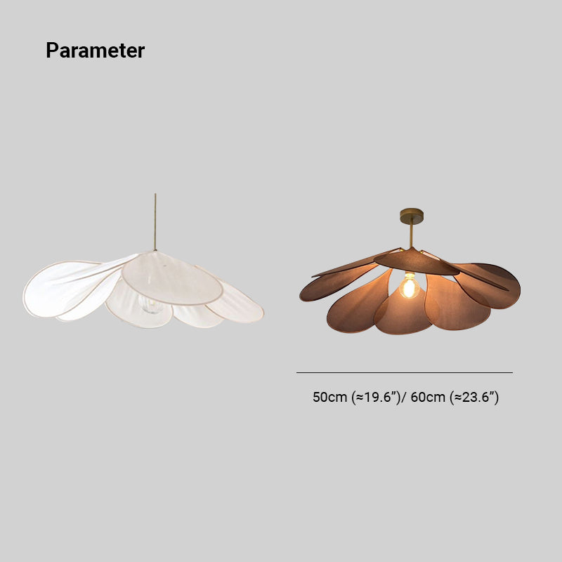 Ritta Vintage Rustic Fabric Pendant Light | Dia50/60cm | White/Brown