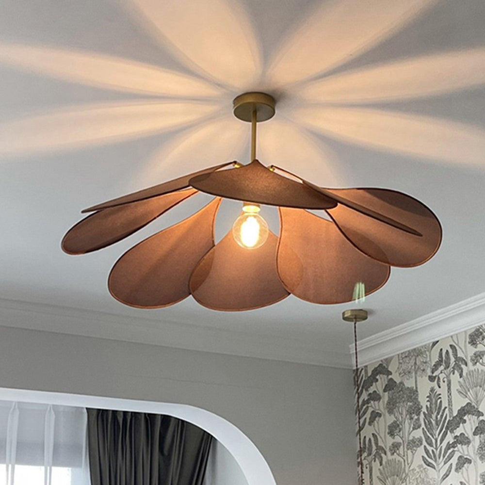 Ritta Vintage Rustic Fabric Pendant Light | Dia50/60cm | White/Brown