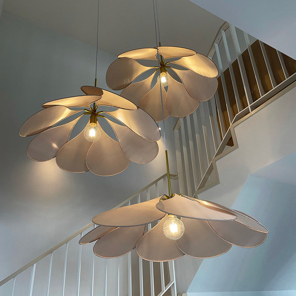Ritta Vintage Rustic Fabric Pendant Light | Dia50/60cm | White/Brown