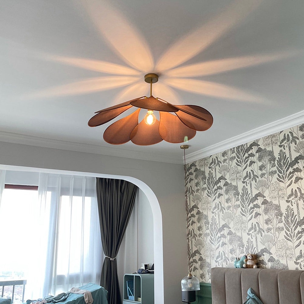 Ritta Vintage Rustic Fabric Pendant Light | Dia50/60cm | White/Brown