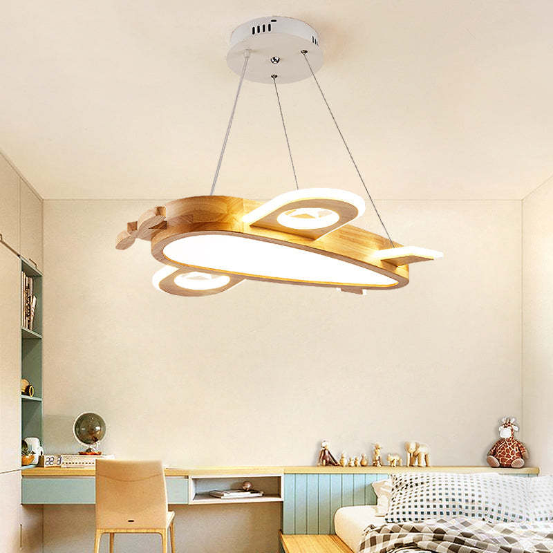 Airplane Wood Acrylic Pendant Light | Kids Room