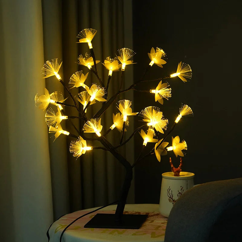 Whimsical Fiber Optic Flower Tree Light with USB & Battery Power | Cozy Ambiance for Home Decor 6