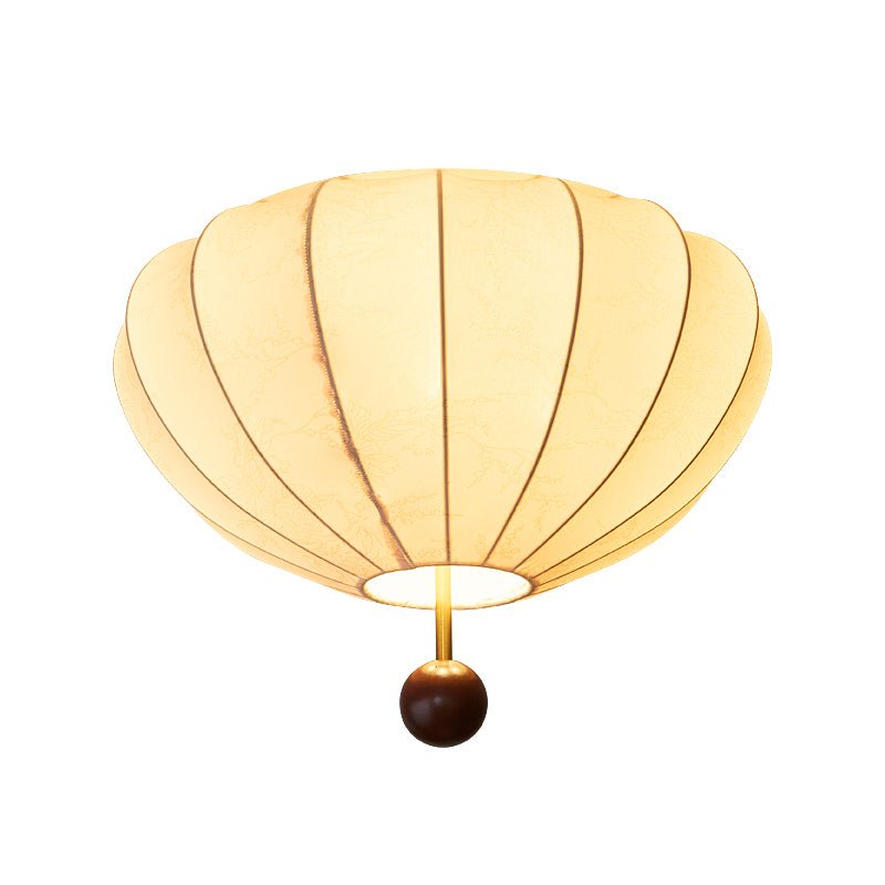 Willow Ceiling Light Fixture | Elegant LED Flush Mount Design with Fabric & Wood Accents for Timeless Ambiance 9