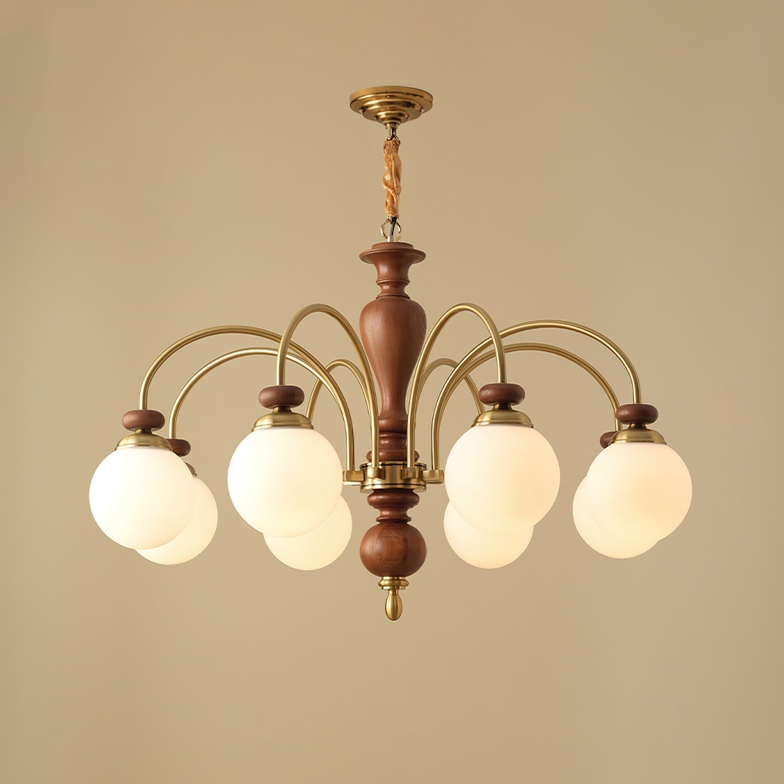 Solara Chandelier - 8 Heads Walnut Gold