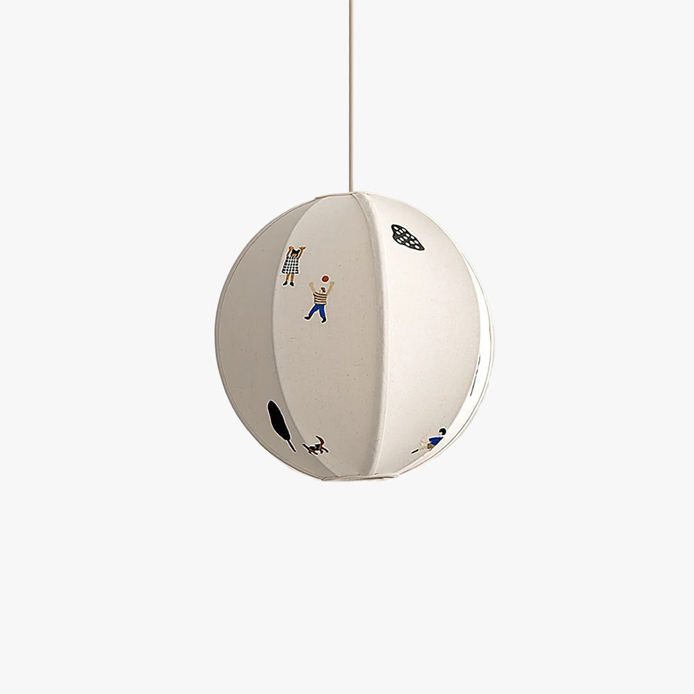 Ritta Design Globe Metal Fabric LED Pendant Light