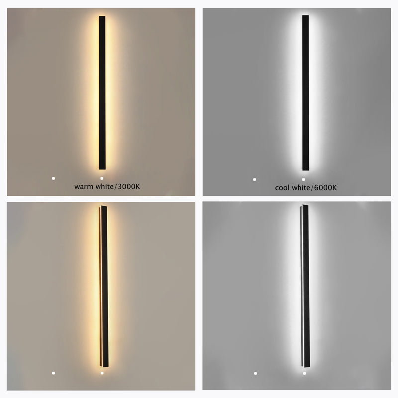 Edge Black Minimalist Linear Outdoor Wall Light