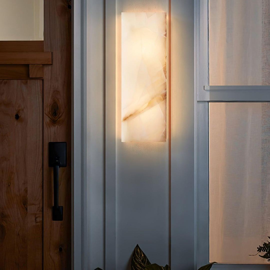 Jade Rectangular Alabaster Wall Light Living Room Bedroom