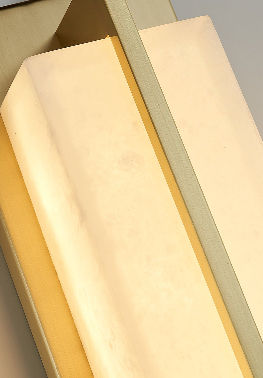 Jade Rectangular Alabaster Brass Wall Light Living Room Bedroom